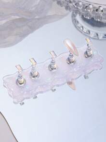 1 buc. Bază de exersare pentru unghii Aurora Fantasy Wave, suport pentru ojă cu sclipici în stil minimalist oceanic, instrument de afișare pentru unghii, culori disponibile în mai multe locuri, instrument de design unghii DIY la modă, potrivit ca și cadou pentru familie, prietenă, cea mai bună prietenă - Multicolor - Vizualizare 2