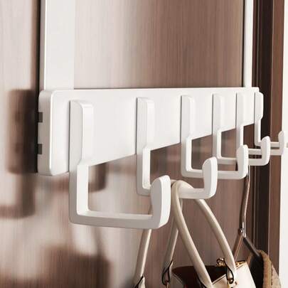 1pc/2pcs New Punch-Free Door Hooks, Over-The-Door Hangers, Extended Door-Mounted Clothes Hanging Racks, A Must-Have For Hanging Clothes. They Are Perfect For Bedroom Storage And Organization.