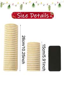 1Roll 10 Yards Christmas Mesh Ribbon For Wreaths, Christmas Tree Toppers, Beige White Gold Glitter Foil Decorative Mesh Rolls For DIY Wreath Bow Ribbon Christmas Tree Decor Seasonal Craft&Home Decor Christmas Decorations 2025 Room Decor Winter Christmas Decorations Home Christmas Gifts Christmas Decor