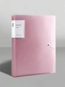 1pc Semi-Transparent File Folder, Clear Insert Page Binder, Snap Closure Document Folder, Multi-Color Storage Box, Multi-Size Refillable Binder, 20/30/40/60/100 Pages, A4 Multi-Layer Insert Sleeves, 5 Color Options - Multicolor - View 3