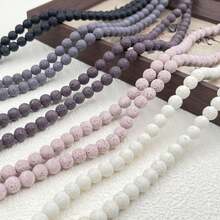 50pcs 8mm Colored Volcanic Stone Round Beads DIY Handmade Bead Jewelry Accessories Bracelet Necklace Accessories