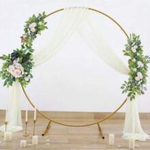 1 Set Diameter 1.8m/2m Round Metal Wedding Arch, Balloon Arch Decoration Stand, Photo Booth, Wedding Ceremony, Anniversary, Birthday, Bridal Shower, Photo Background - Gold - View 1