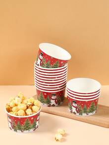 Christmas Snowman On Red Background