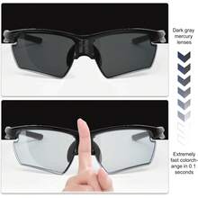 ¡RecomendadoGafas de Sol Polarizadas Cambio Rápido 0.1s con Energía Solar, Unisex UV400 para Conducir, Deporte y Pesca¡Top de Temporada - Sombra Roja - Ver 3