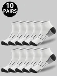 5/10 Pairs Men's Casual Versatile Moisture-Wicking Ankle Socks - Multicolor - View 19