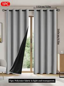 1 件 100% 遮光纯色涂层衬里窗帘，顶部带孔眼，遮阳隔热，适用于卧室、浴室、客厅等。