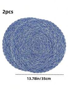 Round Woven Placemats 15 Inch Set Of 4 Bohemian Woven Washable Kitchen Table Placemats For Family Gatherings, Wedding Parties