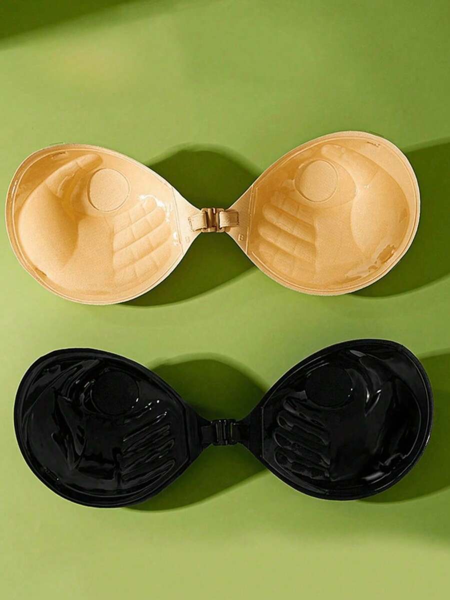 2/1 Pair Nude Reusable Invisible Breast Petals, 3cm Thickness, Suitable For Small Bust, Backless & Strapless Dresses, Bust Enhancing Bra - Multicolor - View 1