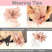 Ibeauti Fascinator Hats With Screentouch Lace Gloves Set Women Tea Party Cocktail Wedding Derby Headwear Short Gloves - 04 Ivory White - 查看 3
