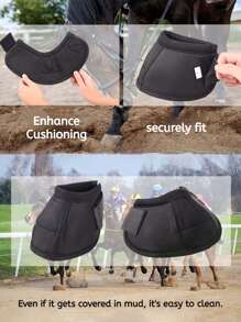 2pcs Equestrian Supplies, Neoprene Sports Horse Leg Guards, Shock Absorption, Hoof Wraps, Horse Racing Equipment, Durable Anti-Slip Anti-Twist Horse Boots