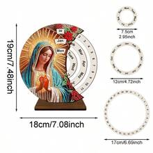 LaoJieYuan 2026 Neuer Stil Adventskalender Weihnachtsadventskalender Weihnachtskalender Diamant-Malerei Ewiger Kalender Holz-Diamant-Kunst Schreibtischkalender, 5D DIY Stickerei Weihnachtsgeschenk für Heimdekoration DIY Handwerke Diamant-Kunst-Malerei - Stil 12 – Halbfertigprodukt – Diamanten müssen selbst angebracht werden - Übersicht 4