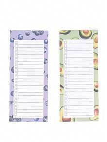 60张/包磁性便签本，大号购物清单、待办事项清单、提醒便签 - 强磁性背衬，水果图案，磁性撕取便签，小笔记本，每日计划本，签到便签，提醒清单，任务清单 - 彩色 - 查看 25