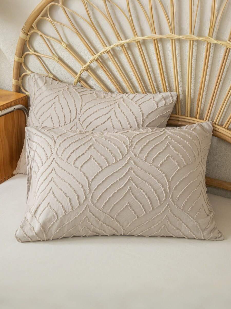 1pc/2pcs/4pcs Cozy Tufted Microfiber Pillow Cover Set (Pillow Inner Not Included), Soft & Comfortable, Suitable For All Seasons Christmas Gift - Earthy - View 1