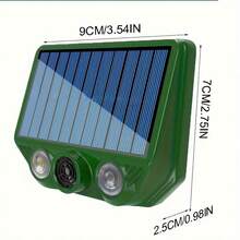 Solar Ultrasonic Dog Repellent Defender, Animal Pest Deterrent With Motion Sensor And Flashing Lights Outdoor Pest Repeller For Farm Garden Yard Repellent Dogs, Cats, Birds, Skunk, Squirrels - Green - View 9
