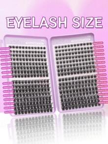 384pcs Eye Lash Clusters, D Curl, W Shape False Eyelashes, DIY Fluffy Natural Lengthening Lashes, 0.07mm Ultra-Fine D Curl Curly, Single Strand Eyelash Extension (11-15mm Mixed Length), Soft Mink-Like Lashes For Makeup, Versatile For All Makeup Styles Lash Clusters,Eye Lash Clusters,Individual Eyelashes,Lashes,Fake Lashes - D - View 8