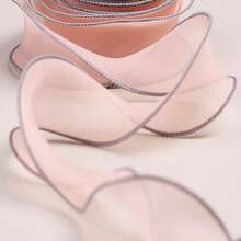 彩色雪纺薄纱缎带，带编织边，DIY蝴蝶结发饰，花店花卉包装，双面烤边薄纱缎带 - 彩色 - 查看 19