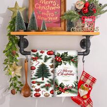 Serviettes de cuisine à motif sapin de Noël, 2/4/8 sets, très absorbantes et décoratives, conviennent pour la décoration des fêtes, la cuisine, la cuisson, les cadeaux de pendaison de crémaillère et le nettoyage, adaptées pour la cuisine, la salle de bain et la salle à manger