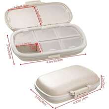 Holi Travel Pill Organizer, 8 Compartments Portable Pill Box, Daily Pill Box For Vitamins, Small Pill Container For Pocket Purse Medication Organizer (Wheat Color) - 小麥色 - 查看 9