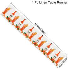 1 件 Aperol Spritz 桌旗 - 充满活力的橙汁设计，带有柑橘片和绿叶，涤纶/亚麻材质，非常适合家庭、厨房、餐厅、节日派对和咖啡桌装饰，节日餐桌装饰 | 柑橘饮料设计 | 耐用桌布，桌旗装饰