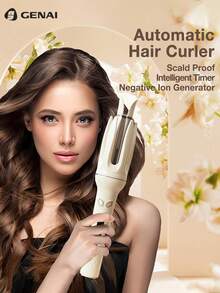 Automatic Hair Curler For Medium To Long Hair, Anti-Scald, Fast Heating, 4 Temp Settings, Easy To Use, Ideal For Daily Styling And Holiday Gifts For Women - US A Type Plug(110-127V) - View 3