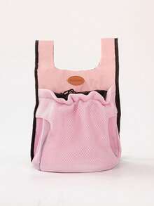 1pc New Simple Pet Bag Dog Cat Pet Backpack Top Hole Adjustable Exposed Chest Bag Small And Medium Pet Outing Bag Portable Mesh Breathable Wide Shoulder Strap Pet Backpack Shoulder Strap Adjustable All Seasons Available