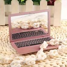 1pc Creative Portable Mini Computer Mirror Foldable Laptop Shape Makeup Mirror Pocket Mirror Beauty Makeup Mirrors