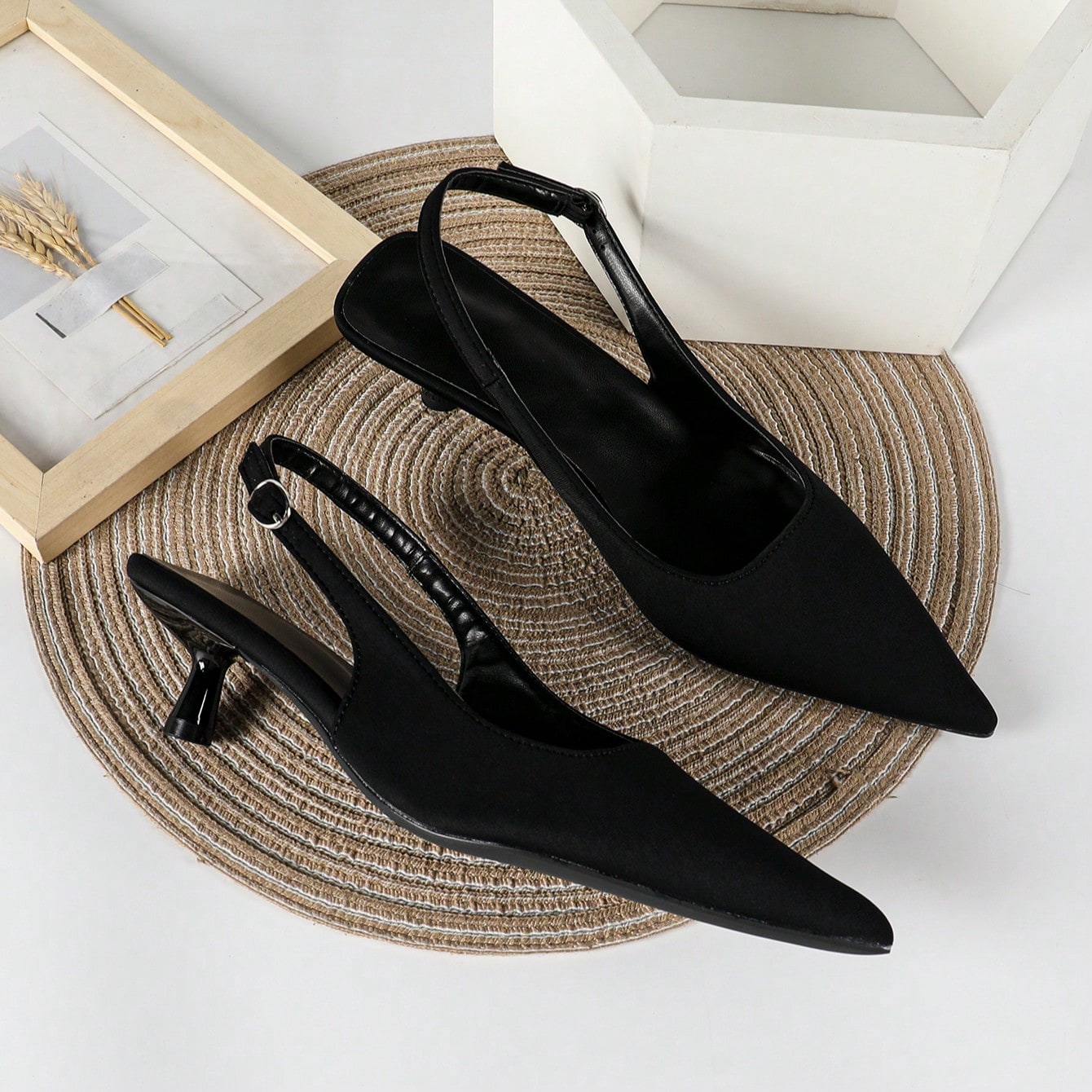 Cm Tacones altos negros, zapatos de vestir de fiesta, stilettos de tacón fino, tacones altos de punta fina para mujer, tacones de gatito, elegantes