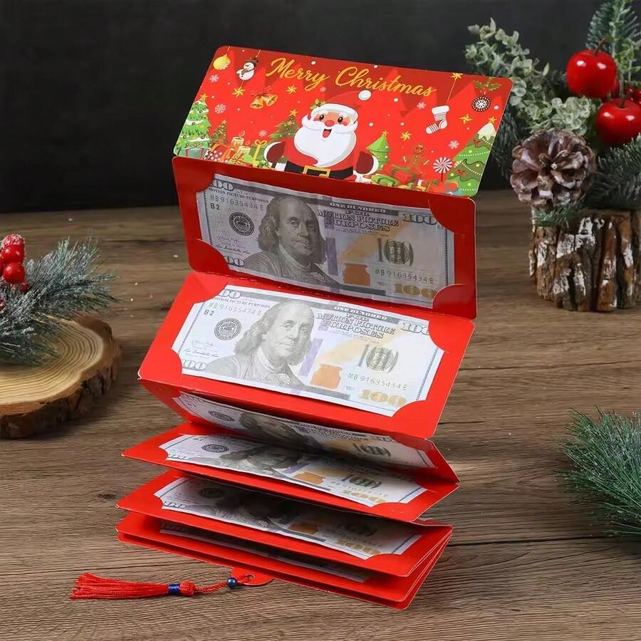 Santa Claus Money Card Envelope Merry Christmas Home Decor 2025 Folding ...