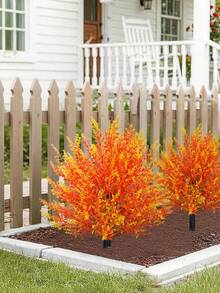 2pcs Versatile Artificial Autumn Lavender Ground Stakes - Faux Lavender For Indoor Outdoor Decor, Perfect For Autumn Holiday Scenes (Thanksgiving/Halloween), Home Garden Office Wedding