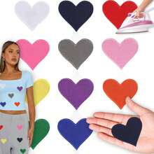 1/5/10/24Pcs Heart Iron On Patches, Cute Embroidered Applique Iron On/Sew On Patches For Clothing, Jackets, Hats,Backpacks, Jeans - Heart shape - View 11