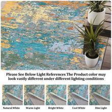 Waschbarer, moderner abstrakter Teppich, rutschfest, niedriger Flor, weicher, zeitgenössischer Überwurf, Bodenbelag, faltbarer Innenteppich für Wohnzimmer, Schlafzimmer, Spielzimmer, Kinderzimmer