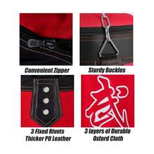 Punching Bag For Adults Unfilled Heavy Punching Bag, Boxing Bag Set With Punching Gloves, Wraps, Chain, Ceiling Hook For MMA Kickboxing Boxing Karate Muay Thai Taekwondo - 黑色 - 查看 7