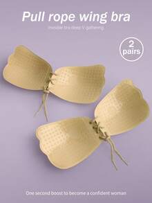 2 Pairs Of Adhesive Bras With Drawstring And Chest Patches For Lifting The Chest. Top Up Bra Accessories, Suitable For Backless Clothing And Various Occasions, Bra Push Up, Bra Invisible
