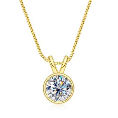 LOVESSOM Un collier pendentif en moissanite plaqué or 14 carats sur argent 925 pour hommes et femmes, chaîne claviculaire, mode et design, haut de gamme, luxe léger, créativité de niche, personnalisé raffiné, vivant, frais, doux, élégant, délicat, style mature, décontracté, classique et simple, convient aux petits amis, petites amies, mères, grand-mères