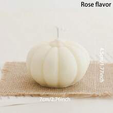 1入組南瓜形蠟燭白橙色蘋果香氛適合萬聖節、感恩節、聖誕禮物、派對、家居裝飾 - 彩色 - 查看 3