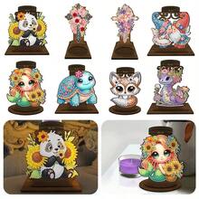 LaoJieYuan 2026 New Style Beautiful Pattern Flower DIY Diamond Painting Candle Holder Ornaments Desktop Tea Light Candle Holder 5D DIY Diamond Art Mini Candle Holder Diy Crafts Diamond Art Painting Christmas Decorations