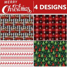 1 张节日圣诞包装纸 - 节日礼品包装纸，带有雪花、鹿和节日图案，白色、黑色、红色、绿色 - 19.7 英寸 X 27.5 英寸纸张，适用于圣诞节、生日、派对和婴儿洗礼装饰、圣诞装饰，最适合圣诞节