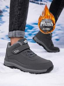 1 Pair Plus Size Warm Snow Boots, Women's 2025 Winter New High-Top Short Tube Boots, Middle-Aged And Elderly Thickened Warm Walking Shoes, Unisex Snow Boots, Women Size 35-46