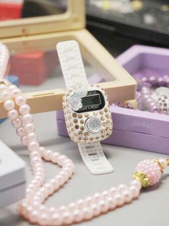 Set de regalo de 6 modelos de cuentas de oración musulmanas con contador digital de dhikr, pulsera electrónica de tasbih y anillo de recuento de dedos para zikr, decorados con flores, con insectos y flores como elementos personalizados, adecuados para dar a amigos y amantes como obsequios exquisitos para la devoción islámica