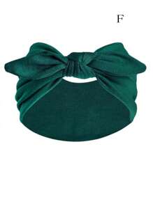 1pc Women's Bow Tie Rabbit Ear Headband, Boho Style Super Wide Cute Knotted Rabbit Ear Headband, Paisley Pattern, Elastic Solid Bow Hair Accessory, Suitable For Women, Yoga/Sports/Outdoor Activities, Solid Color Casual Polyester Fashion All Season (11 Color Options) Winter Scarf Women Soft Headband Women Hair Accessories Elegant Hair Band - Multicolor - View 6