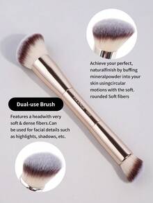 MAANGE 1/2 件套专业化妆刷套装，便携可重复使用，包含粉底刷、腮红刷、遮瑕刷、修容刷、鼻影刷、细节刷，适合日常面部化妆，可用于粉底、遮瑕、腮红、修容、散粉等，赠品 - 黑金色 - 查看 10