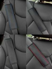 汽车安全带肩垫，压花纤维和PU皮革材质，通用型汽车安全带肩垫，适合全年使用