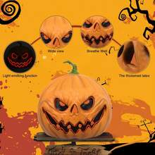 áscara de calabaza de miedo para Halloween,áscara de disfraz de cosplay,áscara de cabeza de calabaza de látex para - A - Ver 10