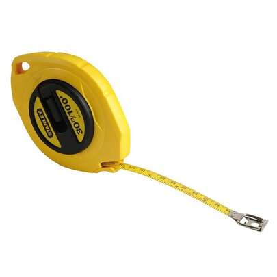 STANLEY Closed Case Steel Long Tape 30m/100ft (Width 10mm) (Multi Colour) - (TK14864)