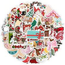 50PCS Christmas Stickers Vinyl Stickers Scrapbook, Journaling, Laptop, Bumper, Skateboard, Water Bottles, Computer, Phone, Cartoon, Hard Hat, Car Stickers And Decals - Multicolor - View 7