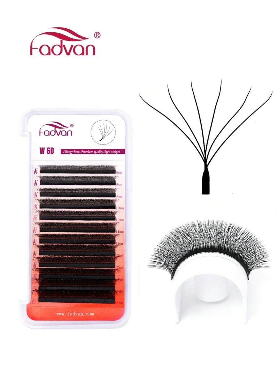 Fadvan 12Rows Real 6D W Lashes 0.07 C/D/L 8-15mm Premade W Fan Lash Extensions Natural Soft Black/Brown W Style Lashes Faux Mink Individual Lashes,Professional Eyelash Grafting,Lash Tech Supplieslash Clusters,Eyelash Clusters,Individual Eyelashes,Lashes,Fake Lashes