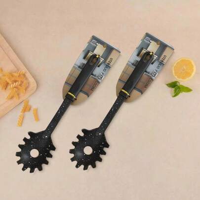 CASAMAX WL Rastrillo de plástico para espagueti y pasta 30x7 cm, cuchara utensilio de cocina antiadherente resistente, ideal para servir y cocinar pasta, accesorio práctico y duradero