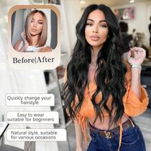 26In Long Black Wigs For Women Long Wavy Middle Part Wig Synthetic Hair For Women's Daily And Party Use