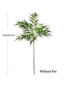 78-140cm Large Fake Palm Tree Artificial Ficus Plants Plastic Tropical Nandina Plants Branch Faux Fiddle Fig Leaves Tall Lacquer Tree For Home Garden Office Kitchen Decor Without 1pc