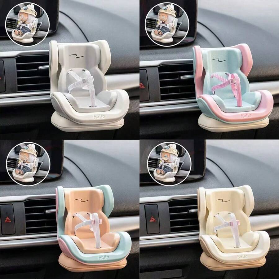 Doll Safety Seat, Suitable For Labubu, Car Seat Air Outlet Ornaments, Safety Seat Model Ornaments Toys, Doll Decoration, Car Interior Ornaments